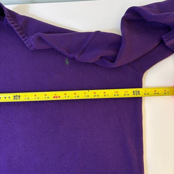 Polo by Ralph Lauren Crew Neck Knit Sweater Size XL Purple Preppy Cotton Pony - Picture 4 of 5